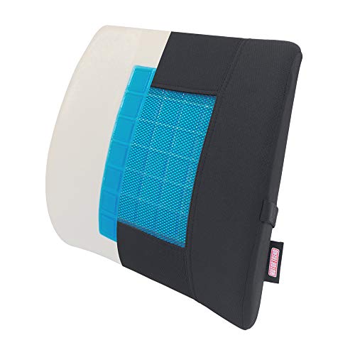 Motor Trend Cooling Car Lumbar Support Cushion - Made with Memory Foam for Maximum Coccyx Comfort & Back Tailbone Pain Relief, Ideal for Car and Office Chairs (MTCG-100) - style: Lumbar Support