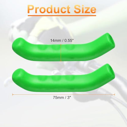 HARFINGTON 3 Pairs Bike Brake Lever Cover Silicone Brake Lever Grip Protector Anti-Slip Brake Handle Protection Covers Sleeve for Mountain Road Bike Cycling, Green - color: Green