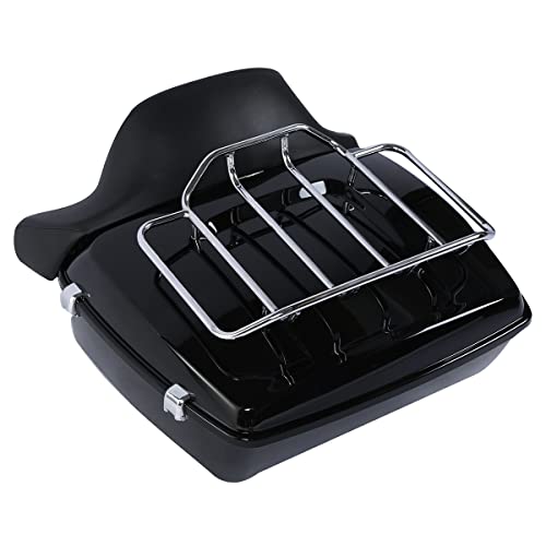 Vivid Black King Tour Luggage Trunk Backrest Mounting Rack Plate Fit for Harley 2014-2025 Touring Electra Glide CVO Street Road Glide Road King - color: Black King Trunk Backrest #02