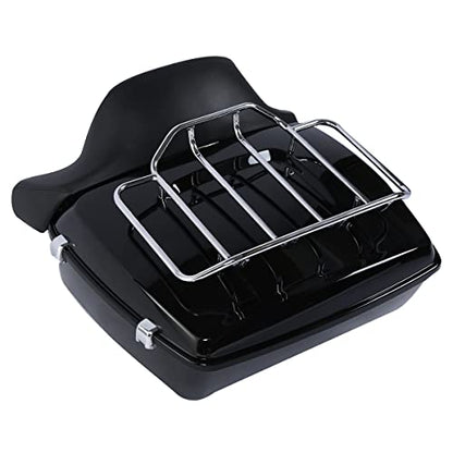 Vivid Black King Tour Luggage Trunk Backrest Mounting Rack Plate Fit for Harley 2014-2025 Touring Electra Glide CVO Street Road Glide Road King - color: Black King Trunk Backrest #02