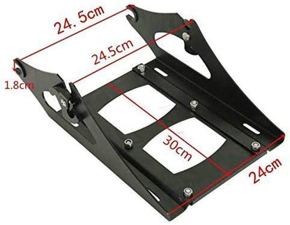 TCT-MOTORPARTS Chopped Tour Luggage Trunk+Backrest Fits for 2014-Later Harley Touring Road King Glide Matte Black - color: Matte Black Chopped Trunk+Black Rack