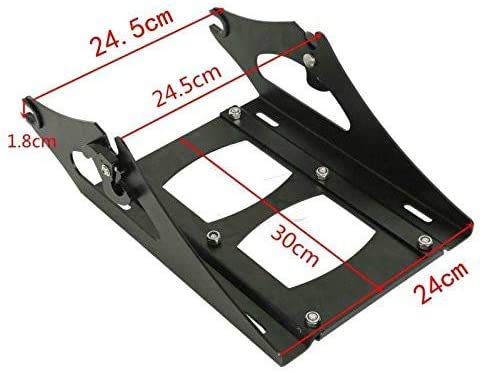 TCT-MOTORPARTS Completed Black Chopped Tour Luggage Trunk Bracket &Mounting Backrest Fit for 2014-2025 Harley Road Glide Street Glide Special Ultra Limited - color: Gloss Black Chopped Trunk+Black Rack
