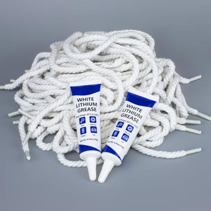 focopot Gear Floss Microfiber Cleaning Rope-50 Pcs Moto Floss and 2 Pcs 3D Printer Grease Lubricants for Bike Motorcycle Chains,Cassettes,Brakes and 3D Printers