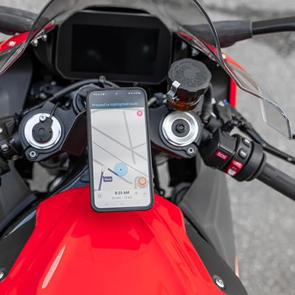 Quad Lock Fork Stem Motorcycle Phone Mount (V2) with MAG Phone Case and Vibration Dampener for Galaxy S25 - size: Galaxy S25