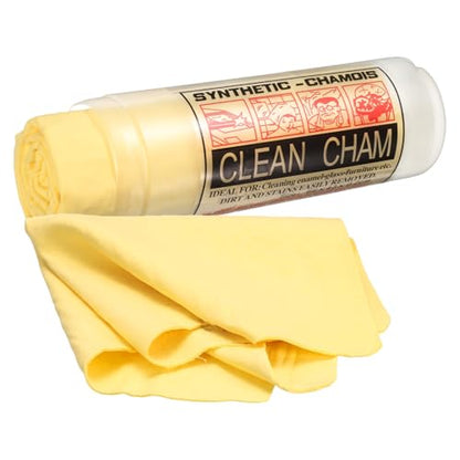HARFINGTON Car Premium Shammy Cloth 26" x 16.9" PVA Chamois Wash Drying Towel Ultra Absorbent No Scratches in D Shaped Bucket for Cars Motorcycles Glass Countertops Phone Laptop, Yellow - color: Yellow