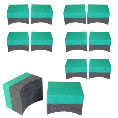 Hi-Tech Tire Dressing Applicator 12 Pack - Durable and Reusable, Contoured Tire Shine and Dressing Sponge for Your Car's Wheels