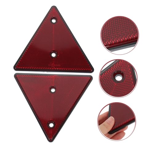 Holibanna 2pcs Reflective Triangle Warning Signs for Cars Emergency Road Reflectors Weatherproof for Roadside Assistance and Vehicle Maintenance