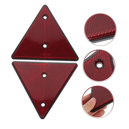 Holibanna 2pcs Reflective Triangle Warning Signs for Cars Emergency Road Reflectors Weatherproof for Roadside Assistance and Vehicle Maintenance