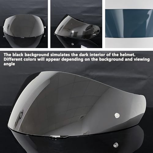 HJ-17 Helmet Visor Replacement,UV Protective Helmet Face Shield Compatible with CL-MAX II,IS-MAX BT,SY-MAX III,IS-MAX II,CL-MAX 3,C90,C91,C91N(Deep Black-Day Use Only) - color: Deep Black-day Use Only