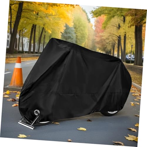 Motorcycle Cover XL Portable Tarpaulin Protective Bag for All Weather Sunscreen Dust Protection with Lockhole Essential Gear for Motorcycle Enthusiasts Black