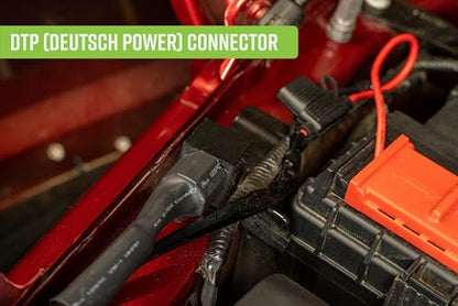 DV8 Offroad 60 AMP Wire Harness w/Switch & DTP Connector | 15ft 12 AWG Wire | 9ft Plug | 60 AMP Relay | Compatible w/ DV8's 20" Elite Dual Row Light Bar | 3/4" Round LED Plug w/Red Indicator Light