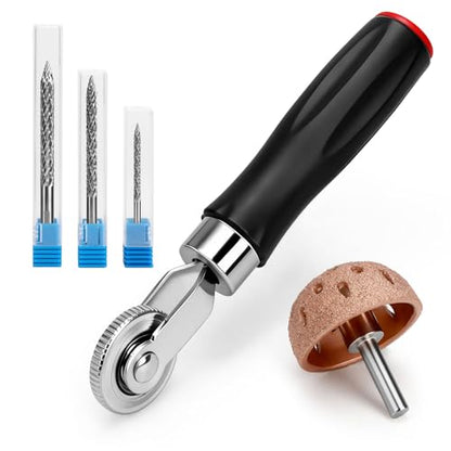 Linkstyle Tire Repair Tools Set, Tire Puncture Repair Prep Kit with Reamer Drill Bits, Buffer Wheel & Patch Roller, Tubeless Tire Repair Tools for Car Truck Motorcycle ATV