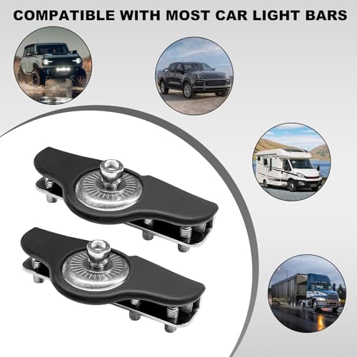 DXNQ 2 PCS LED Light Mounting Brackets, Adjustable Stainless Steel Hood Led Light Holder, LED Work Light Base Bar Pods Mount Bracket Clamp for Car SUV Truck, Car Accessories