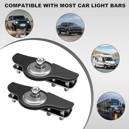 DXNQ 2 PCS LED Light Mounting Brackets, Adjustable Stainless Steel Hood Led Light Holder, LED Work Light Base Bar Pods Mount Bracket Clamp for Car SUV Truck, Car Accessories