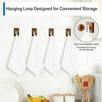 Microfiber Cleaning Cloth, 12 Pack White Cleaning Rags,12" X 11" Lint Free Dish Towels Wash Cloths, Reusable Microfiber Towels for Home and Kitchen Bathroom Apartment Cleaning Supplies - color: White, size: 12 Pack