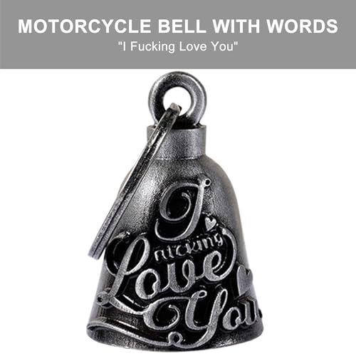 Dream Apparel Motorcycle Bell Guardian Angel Drive Away Gremlin, Biker Bell for Men Women Rider Riding, Good Luck Gift - color: I Fucking Love You