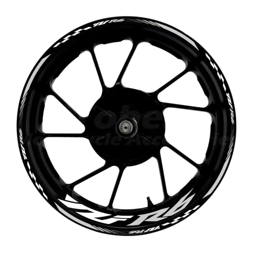 Awonderful 17"Wheel Rim Stickers For Yamaha YZF R6 1998-2016,Grey | Reflective Vinyl Wheel Stripe Kit. Waterproof, Self-Adhesive Decals, Decorate Motorcycle Wheel Rims, Easy to Paste - color: Grey