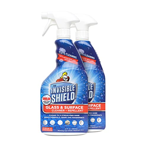 Invisible Shield Glass & Surface Cleaner and Repellent 32 fl. oz. Cleans and Protects against future dirt on multi surfaces by UNELKO- Clean-X (2) - style: 32 Fl Oz (Pack of 2)