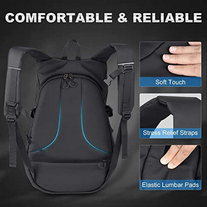 Motorcycle Backpack for Men - Large Capacity Waterproof Helmet Backpack for Men with Laptop Pocket, Large