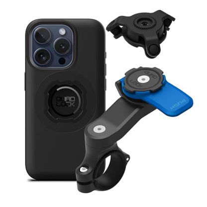 Quad Lock Motorcycle Handlebar Mount Kit with Vibration Dampener and MAG Phone Case for iPhone 15 Pro - size: iPhone 15 Pro