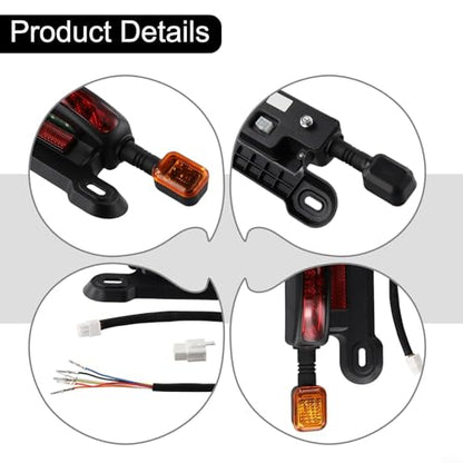 LED Electric Bicycle Tail Light, Bike Rear Lights, Led Flashlight 12V Motorcycle Turn Signal Brake Assembly With Driving Black Yellow Waterproof For 2 Wheel Vehicle