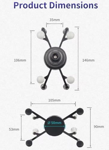 Strg Phone Mount with Clamp Base for Rails 0.85 to 1.55" in Diameter, Universal Handlebar & Rail Phone Mount for Motorcycles, Bikes, Kayaks & Bars - size: Clamp Base for 22 to 40mm Rails