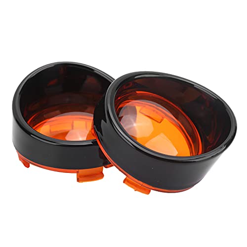 Srliya Motorcycle Turn Signal Light Cover, 2pcs ABS Protective Case with Translucent Lens and Splash Proof Sun Visor for Enhanced Visibility and Scratch Protection (Black Orange)