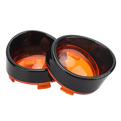 Srliya Motorcycle Turn Signal Light Cover, 2pcs ABS Protective Case with Translucent Lens and Splash Proof Sun Visor for Enhanced Visibility and Scratch Protection (Black Orange)