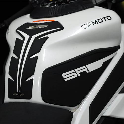 Motorcycle Tank Pad,Motorcycle Fuel Tank Protector,Gas Tank Decals Compatible With CFMOTO 450SR CF MOTO SR450 450 SR(Black White) - color: Black White