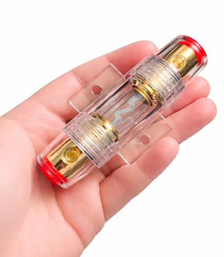 MGI SpeedWare AGU Glass Fuse Holder Kit with 2pcs Fuse – Inline 12V Automotive Car Audio Fuse Block for Amplifiers, Car, Truck, Marine (40 AMP) - size: 40 AMP