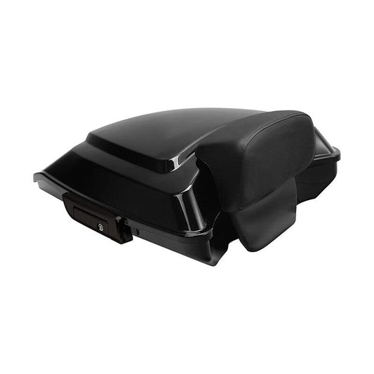 TCMT 5.5" Razor Motorcycle Trunk Box Backrest Pad Fit For Harley 2014-2025 Touring CVO Road King Road Glide Street Glide Electra Glide Ultra Limited Pack - color: Black Latches Trunk Set, size: Fit For Touring 2014-2023
