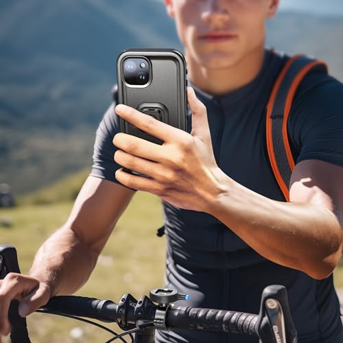 SPORTLINK Bike Phone Holder for iPhone 15 - Motorcycle Phone Mount [Aluminium][360° Rotatable][1s Quick Release][IP68 Waterproof] Bicycle Motorbike Handlebar Cell Phone Holder