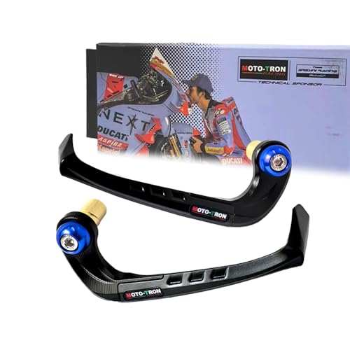 Moto TRON Motorcycle Bar End Lever Guards 2.0 Universal CNC Clutch Brake Handlebar Protector Handguards 14/16/17/18/19mm - color: Blue, size: 14 mm