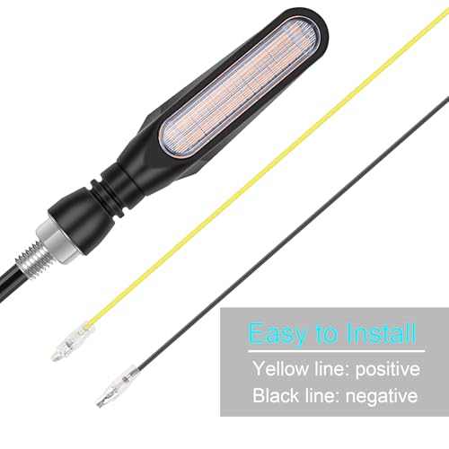 Kinstecks 4PCS Motorcycle Indicators Flowing Turning Indicators Turn Signal Lights 12V 36 LEDs for Motorcycle Motorbike Scooter Quad Cruiser Harley Kawasaki Yamaha Suzuki Off Road-Clear Shell