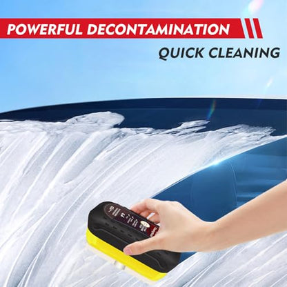 Automotive Oil Film Cleaning Brush with Reusable Foam Sprayer, Upgraded Antifog Glass Cleaning Board, Glass Oil Film Remover for Car Windows & Windshields (Black)