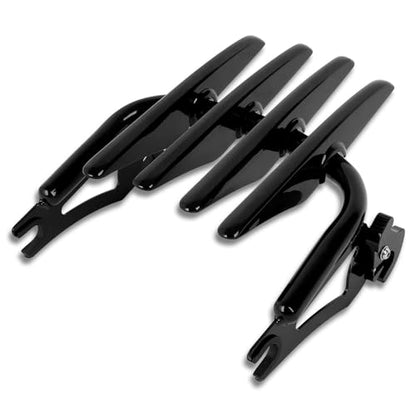 XFMT Motorcycle Black Detachable Stealth Two-Up Luggage Rack for Harley Touring Road King Street Glide Road Glide Electra Glide 2009-Later - color: Stealth Luggage Rack-Black