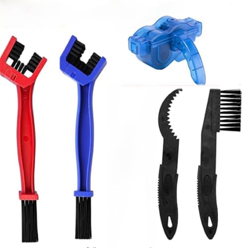 VACHAN 5PCS Bike & Motorcycle Chain Cleaning Tool Set – Includes Chain Washer, Crankset Brush & Detailing Brushes for Bicycle and Motorcycle Drive Train Maintenance