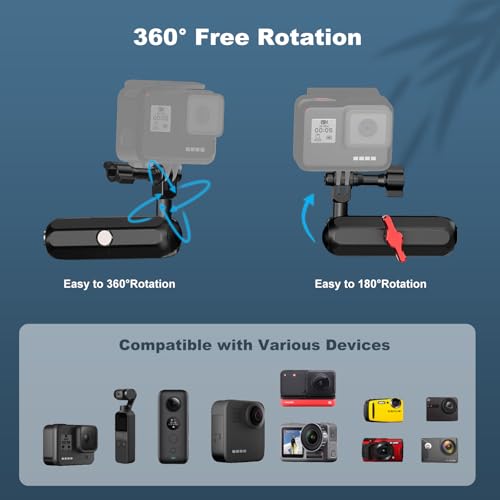 Camera Clamp Mount, Super Camera Mount Double Ball Head Magic Arm Adapter with U-Shaped for Motorcycle Handlebar Mounts & Aluminum Alloy Super Clamp for DSLR, 360° Rotating, 78002 - size: Medium(15-22mm)