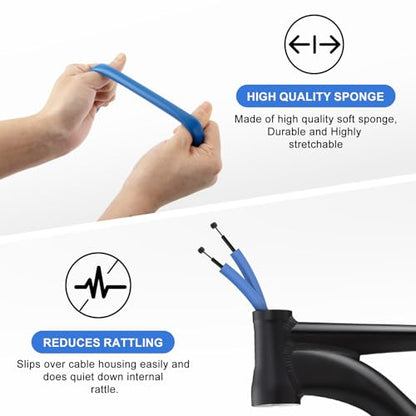 PSLER 63" Bike Foam Sleeve, 6mm for Hydraulic, Shift and Brake Tubes | Internal housing damper foam sleeve fits bike tubes to effectively silence abnormal rattling - color: Blue