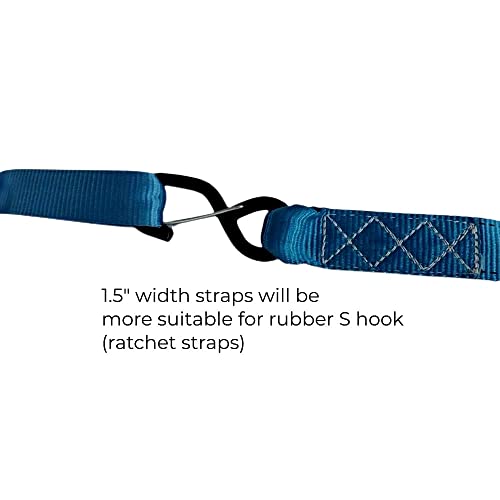 Heavy Duty Soft Loop Tie Down Straps (4PK) 1.5 inches 18 inches 10,000 LBS Breaking Strength Soft tie downs for Motorcycle, ATV, UTV, Bicycle and Trailer - color: blue