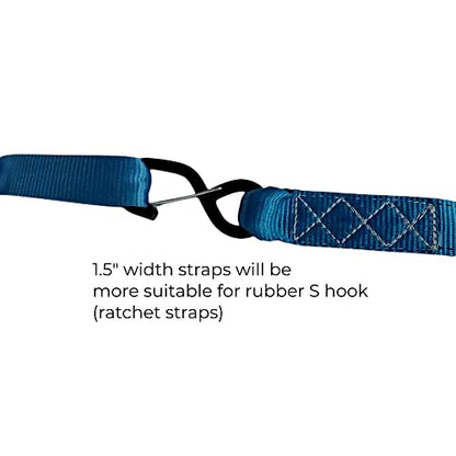 Heavy Duty Soft Loop Tie Down Straps (4PK) 1.5 inches 18 inches 10,000 LBS Breaking Strength Soft tie downs for Motorcycle, ATV, UTV, Bicycle and Trailer - color: blue