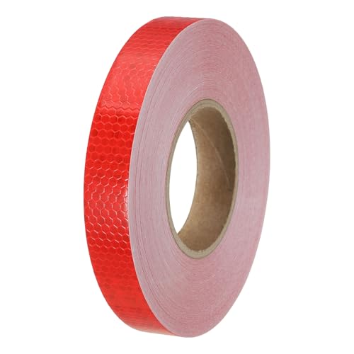 PATIKIL Reflective Tape, 1 Inch x 164 ft Waterproof Self Adhesive High Visibility Caution Warning Safety Tape Outdoor Reflector for Trucks Trailers Cars, Red - color: Red, size: 1 IN x 164 FT