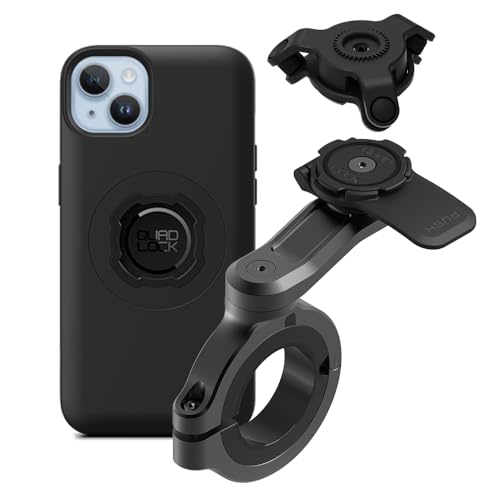 Quad Lock Motorcycle Handlebar Phone Mount PRO - Large with Vibration Dampener and MAG Phone Case for iPhone 14 Plus - size: iPhone 14 Plus