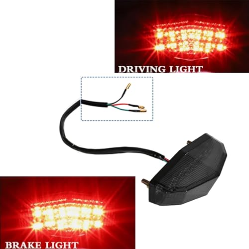 12V Universal 12 LED Motorcycle Rear Tail Light Brake Stop Running TAIL LIGHT Compatible With ATV Dirt Bike Dual Sport(Smoke) - color: Smoke