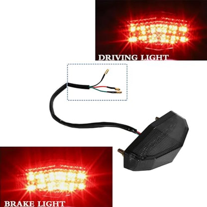 12V Universal 12 LED Motorcycle Rear Tail Light Brake Stop Running TAIL LIGHT Compatible With ATV Dirt Bike Dual Sport(Smoke) - color: Smoke