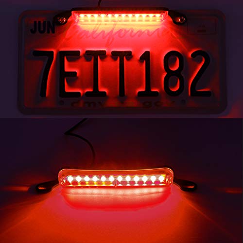 LivTee License Plate Light, Extremely Bright LED License Plate Lights Assembly for Trailer UTV ATV Truck RV Boat, Red - color: Red