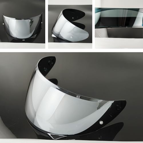 HJ-34P Helmet Visor Replacement for HJC C10.Motorcycle Helmet Shield UV Protection Compatible with HJC C10 (Silver) - color: Silver
