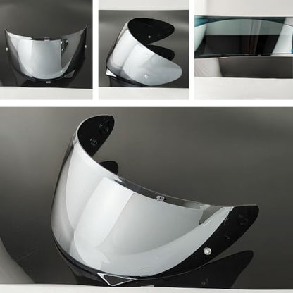 HJ-34P Helmet Visor Replacement for HJC C10.Motorcycle Helmet Shield UV Protection Compatible with HJC C10 (Silver) - color: Silver
