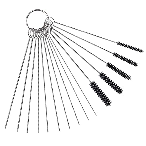 Carburetor Carbon Dirt Jet Remove Cleaner, 10 Cleaning Needles + 5 Nylon Brushes Tool Kit for Motorcycle ATV Moped Welder Carb Chainsaw Spray Guns Torch Tips - color: 10 Cleaning Needles + 5 Nylon Brushes