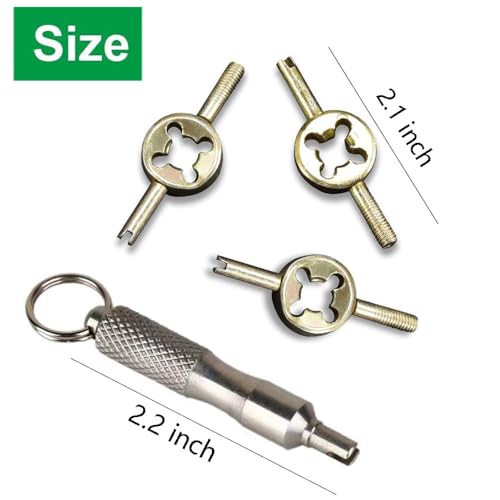 5 Pcs Tire Valve Removal Tool Kit, Valve Core Removal Tool for Car Tire Valve Stem Puller Tools Set Valve Core Remover Tire Repair Stem Tool Deflating Screw Driver Tool Key Chain Design